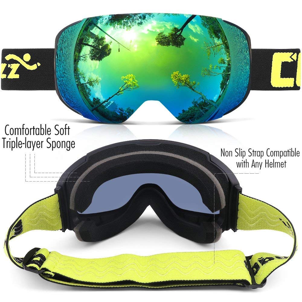 G2 Magnetic Snowboard//Polarized Snow Goggles COPOZZ Ski Goggles